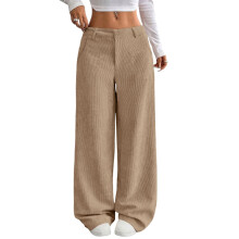 Weiche und warme Damen-Arbeitshose aus Cord mit weitem-Camel M