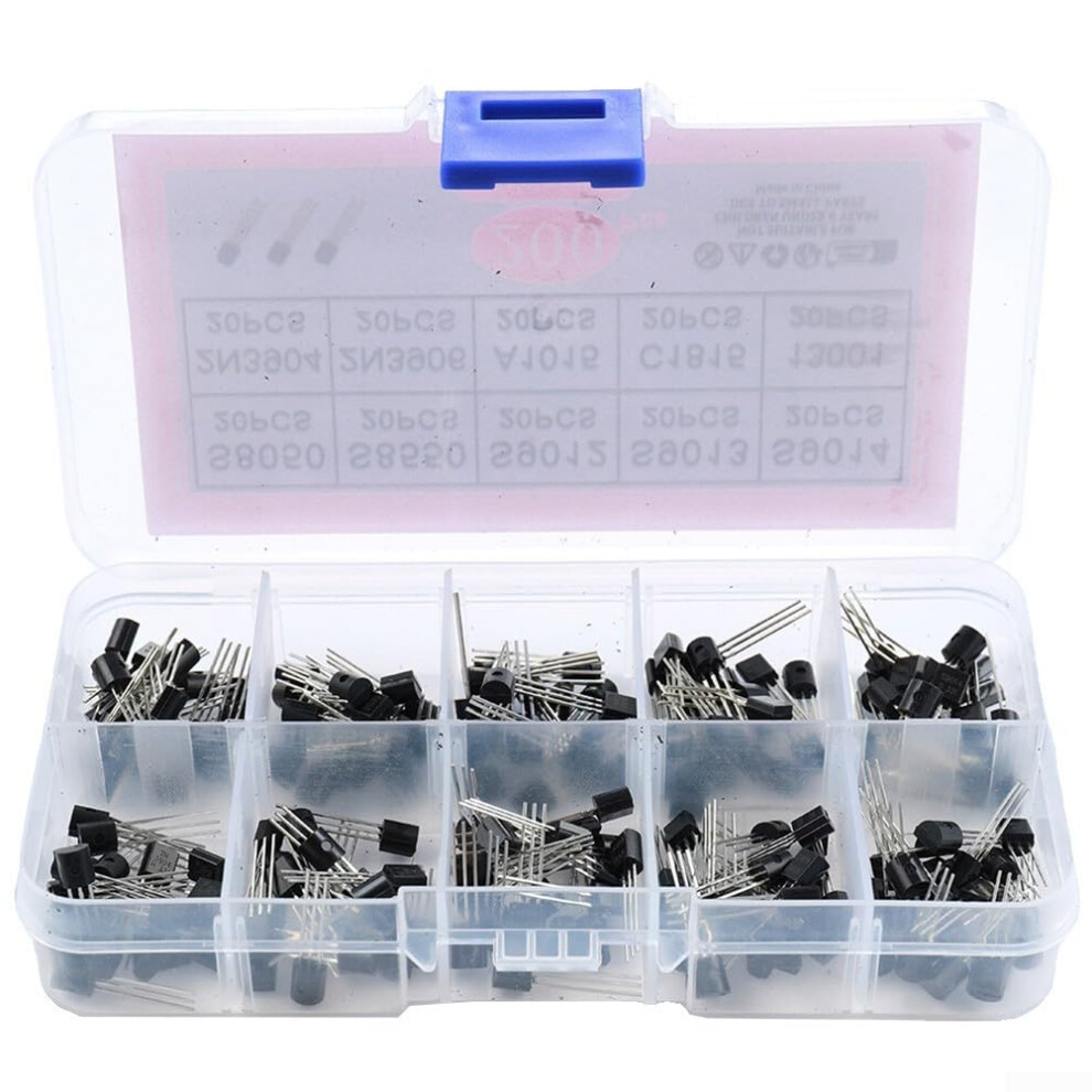 To92 Transistor Kit 200 Pcs, 10 Types, 20 Pcs Each, Assorted To-92 Transistors For Hobbyists And Professionals 9339159991688