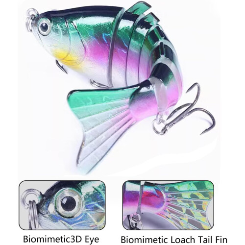 7 Segment Artificial Hard Baits Multi Jointed Swimbaits Saltwater Lure With Treble Hook 1