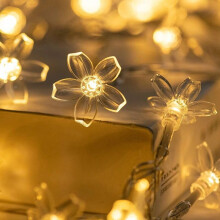 LED Star Ambient Light String Lights 10m 80 LEDs Cherry Blossom Color Battery Powered Flash Steady On Birthday Decor