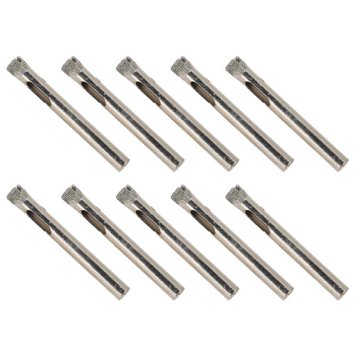 Punta apriforo 10 pezzi 6 mm HSS codolo rotondo argento