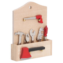 Set di utensili in legno di betulla per casa delle bambole in scala 1:12, finitura naturale