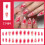 Medium Length Glossy Press On Nail 24PCS 3D Blush Hearts 2