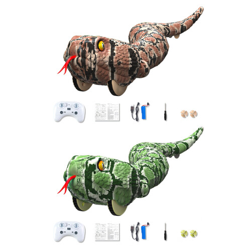 Flexible Jointed Rattlesnake Model Toy with Wireless-Brown 1