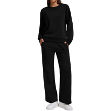 Women's two-piece tracksuit includes a sweatshirt and-Black XXL