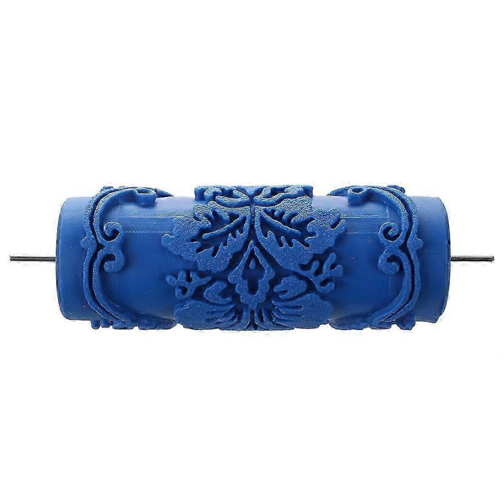 Kikidex (As Show, One Size) Paint Roller With Decorative Motifs For Machine Flowers / Blue 15 Cm
