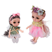 2 Stück BJD Ankleidepuppen 17 cm PVC Stoff 3+ Drehbare Gelenke