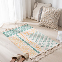 (Gulan - Green Wheat, 50×80cm) High-end living room sofa blanket, personalized, modern and simple homestay tatami floor mat