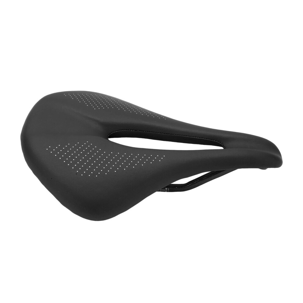 155Mm Carbon Fiber Leather Hollow Road Bike Saddle Cushion, Black 4601357947329