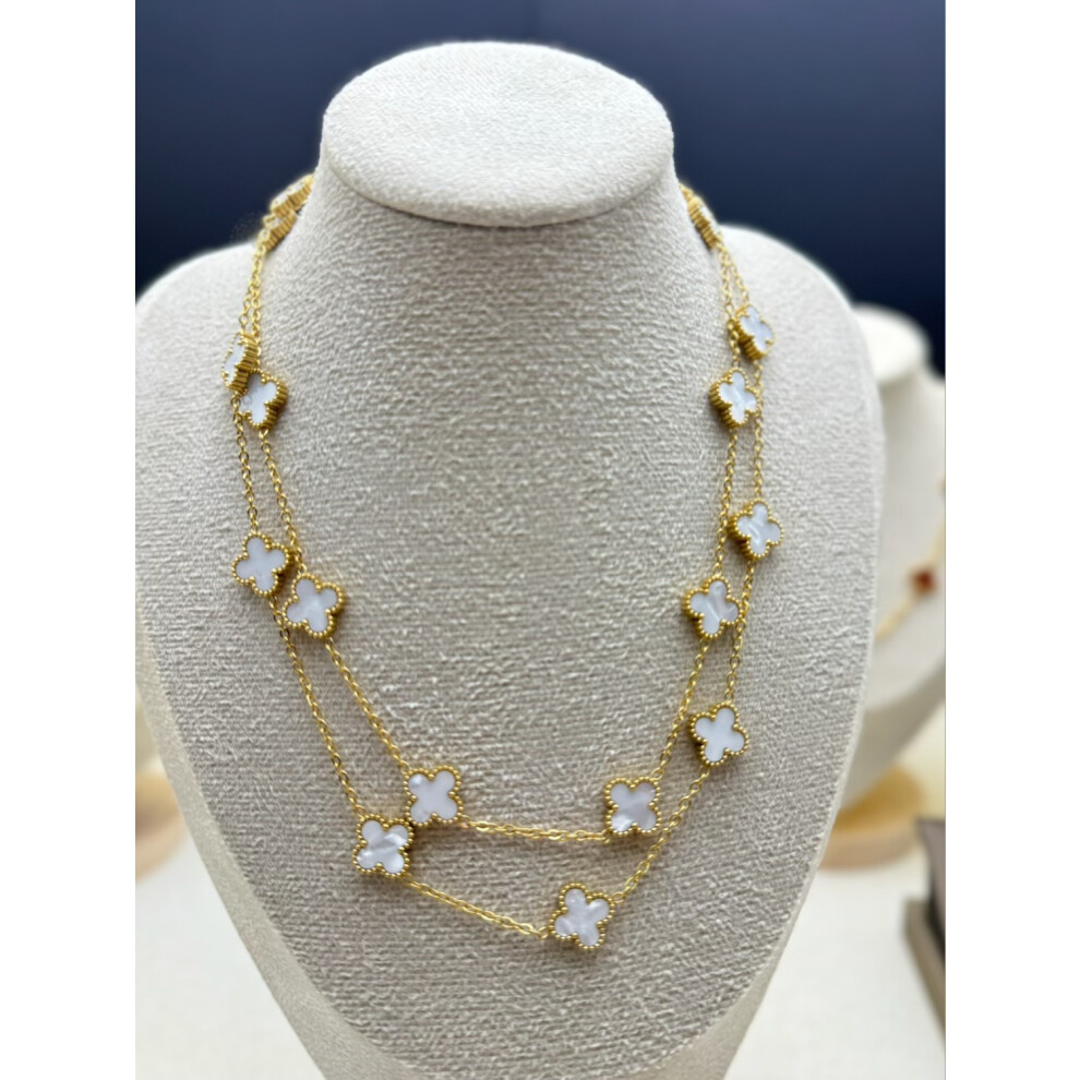 (Style 6) 18k titanium steel four-leaf clover bracelet, ins niche design, high-end feel, lucky clover best friend bracelet