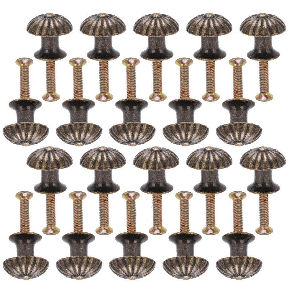 20Pcs Vintage Mushroom Drawer Handles Zinc Alloy Green Bronze 18Mm 5031357948511