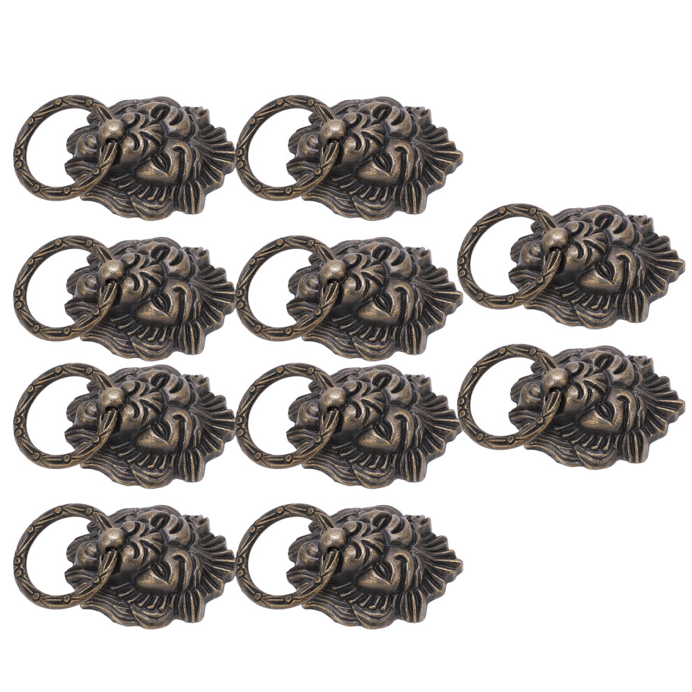 10Pcs Green Bronze Zinc Alloy Animal Head Furniture Handles For Drawers 4611357948509