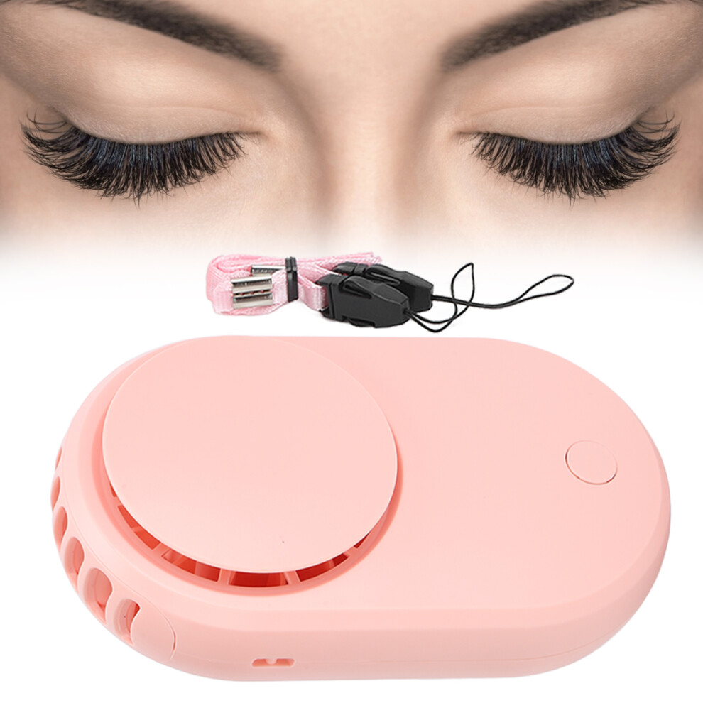 Pink Portable Handheld Eyelash Fan Dryer, 2000Mah, Compact 122X73x36mm