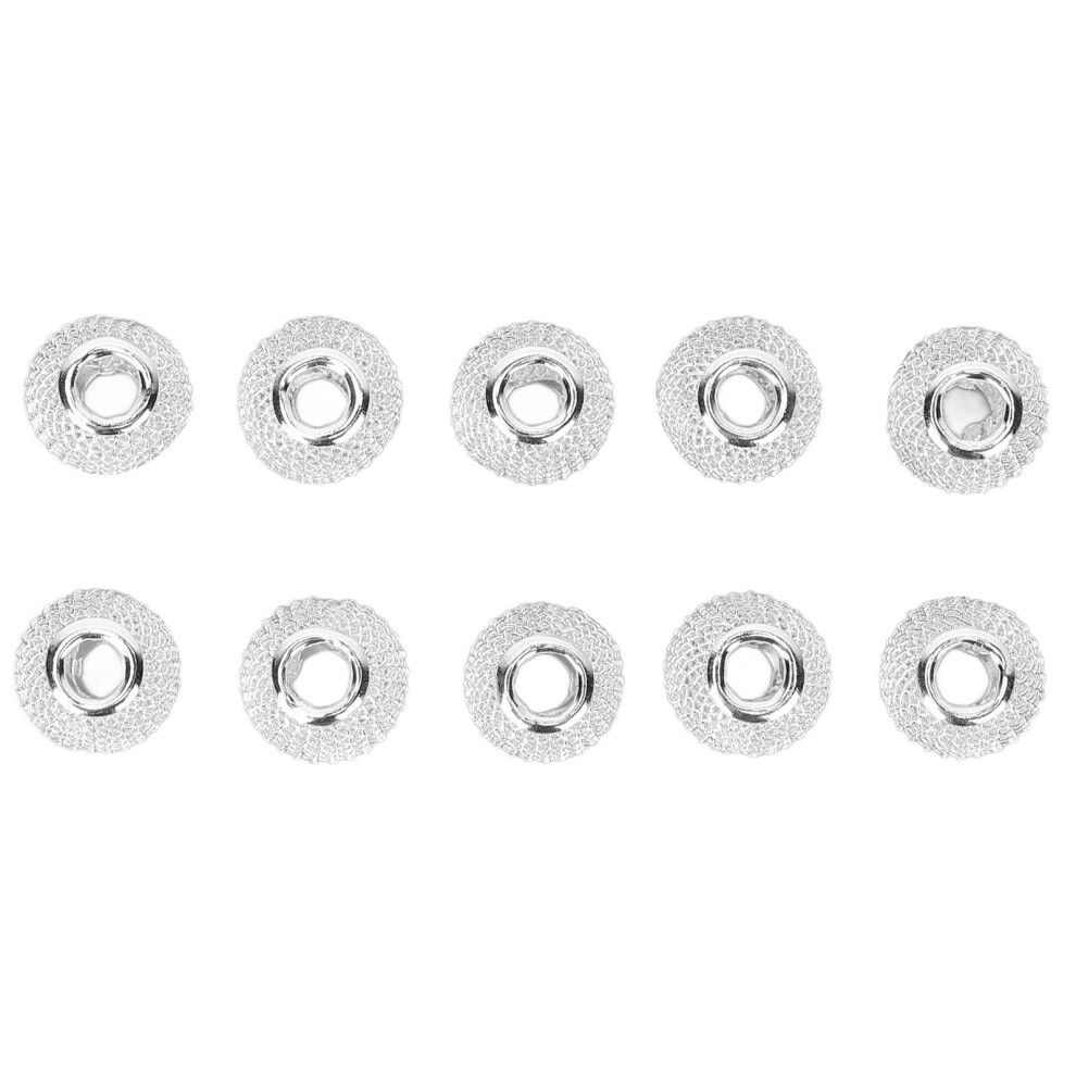 Silver 10Pcs Metal Hollow Beard Beads For Dreadlocks Hair Extensions