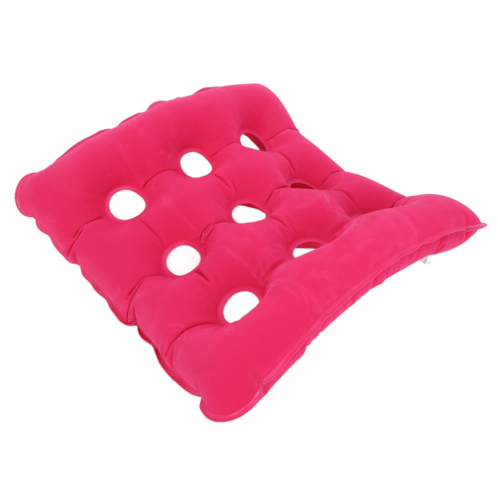 Red Inflatable Rose Flocking Anti-Decubitus Seat Cushion 48X48cm