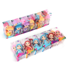 24 pièces de poupées miniatures colorées 7x4 cm PVC/tissu