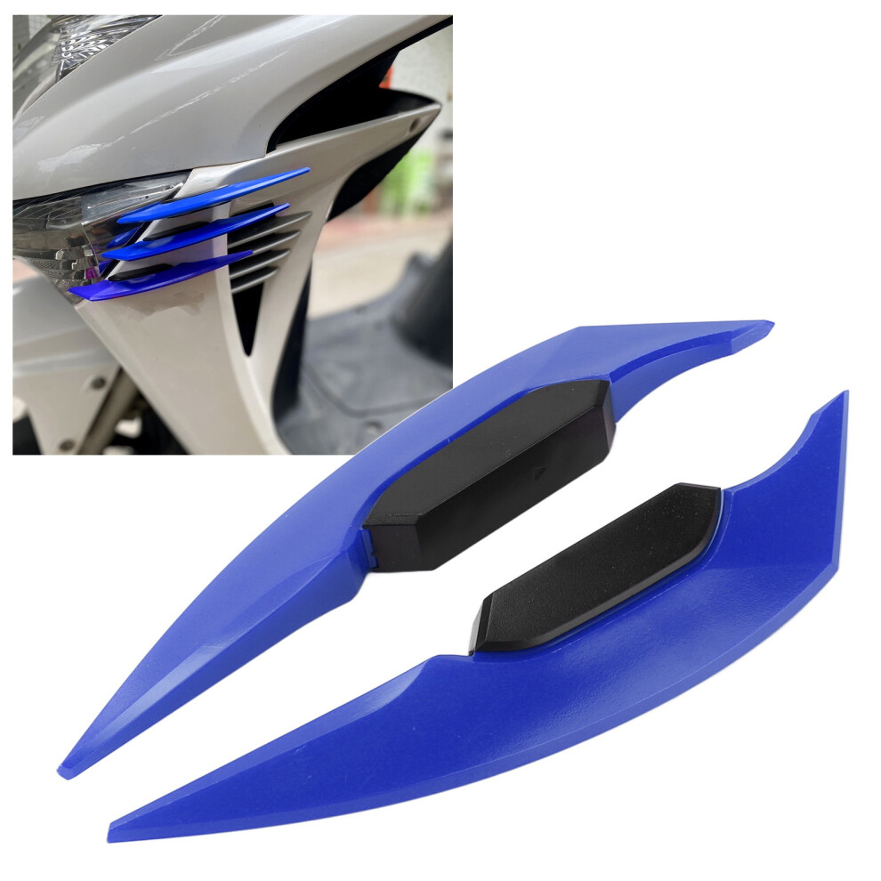 Universal Motorcycle Winglets Abs Aero Accessories For Bikes Atv Utv Blue 6931357952886