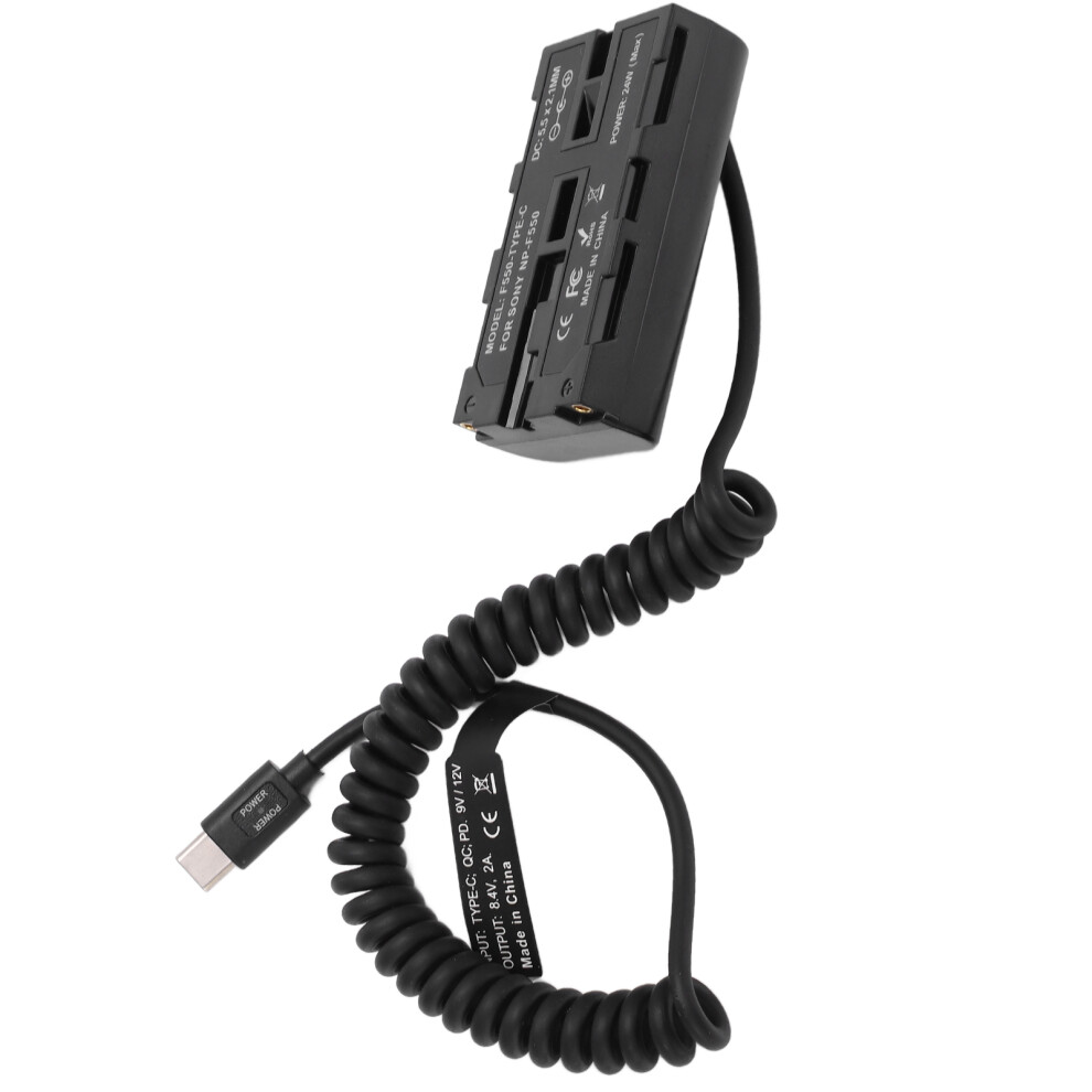 Type-C To Np F550 Dummy Battery Adapter For Monitor And Fill Light 8731357953498