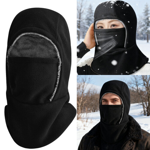 Full Face Coverage Pullover Hat  Adult Windproof-Black os 1