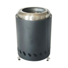 Metal Wood Burning Fire Pit With Stable Base For Outdoor-Black