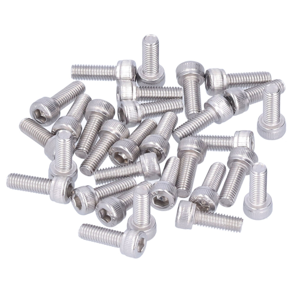 30Pcs M5 A2 Stainless Steel Hex Socket Screws, 25Mm Guide 7651357954756