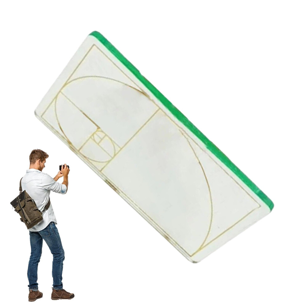 Composition Viewer Finder Ratio Viewfinder Art Tool, Clear Acrylic Section Viewer For Photography, Painting, Drawing, 6X6 Inches Golden 9339159993743