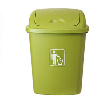 Trash Can Outdoor 60L Green With Lid Rocking Type Eco-Friendly Garbage Bin For Patio Garden Home Office