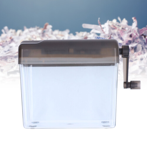 Space-Efficient Manual Shredder Hand Crank - Gray Office Necessity
