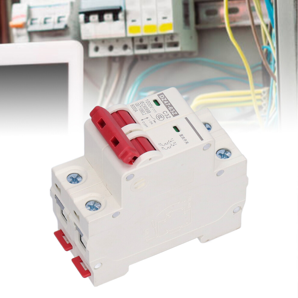 2P Solar Dc Mini Circuit Breaker Isolator 1000V 32A Din Rail Dz47â63Z C32 3261357955864