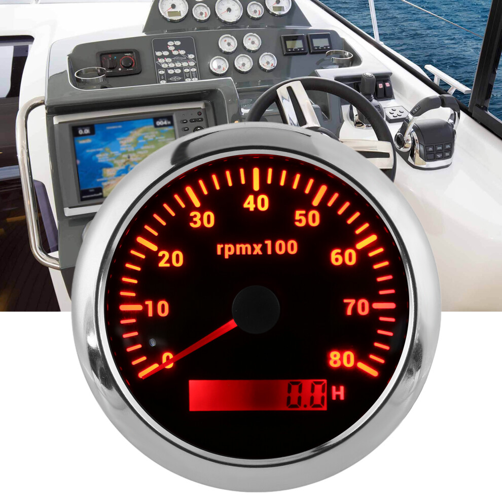 85Mm 0-8000Rpm Tachometer 7 Colors Backlight Waterproof For Marine Boat Rv 4671357956119