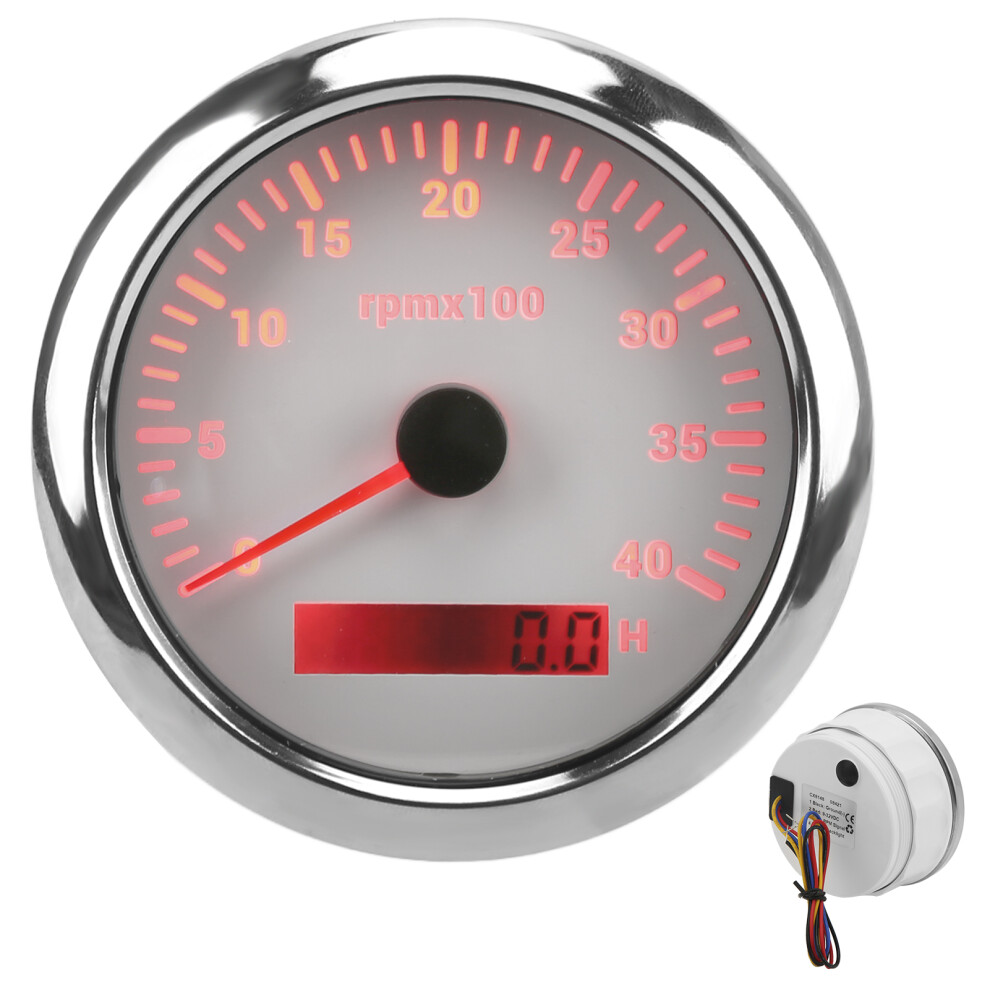 85Mm Waterproof Tachometer Gauge 4000Rpm 7-Color Backlight 9371357956144