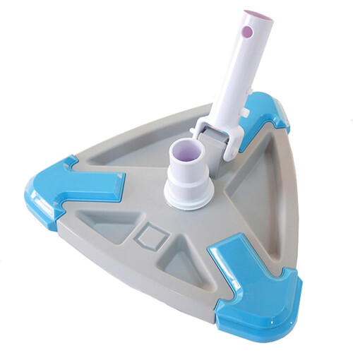 Eighted Triangular Pool Vacuum Head With Brush Handle Rubber Wheel For Inground Pool Cleaners 1