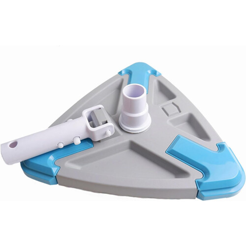 Eighted Triangular Pool Vacuum Head With Brush Handle Rubber Wheel For Inground Pool Cleaners 2