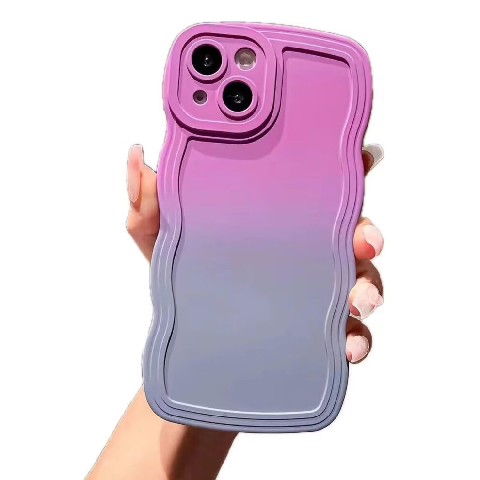 Gradient Wavy Edge Case For Iphone 11 Pro Max Anti Slip Grip Shockproof Soft Tpu Bumper Purple Blue Blue,Purple 9354506688240