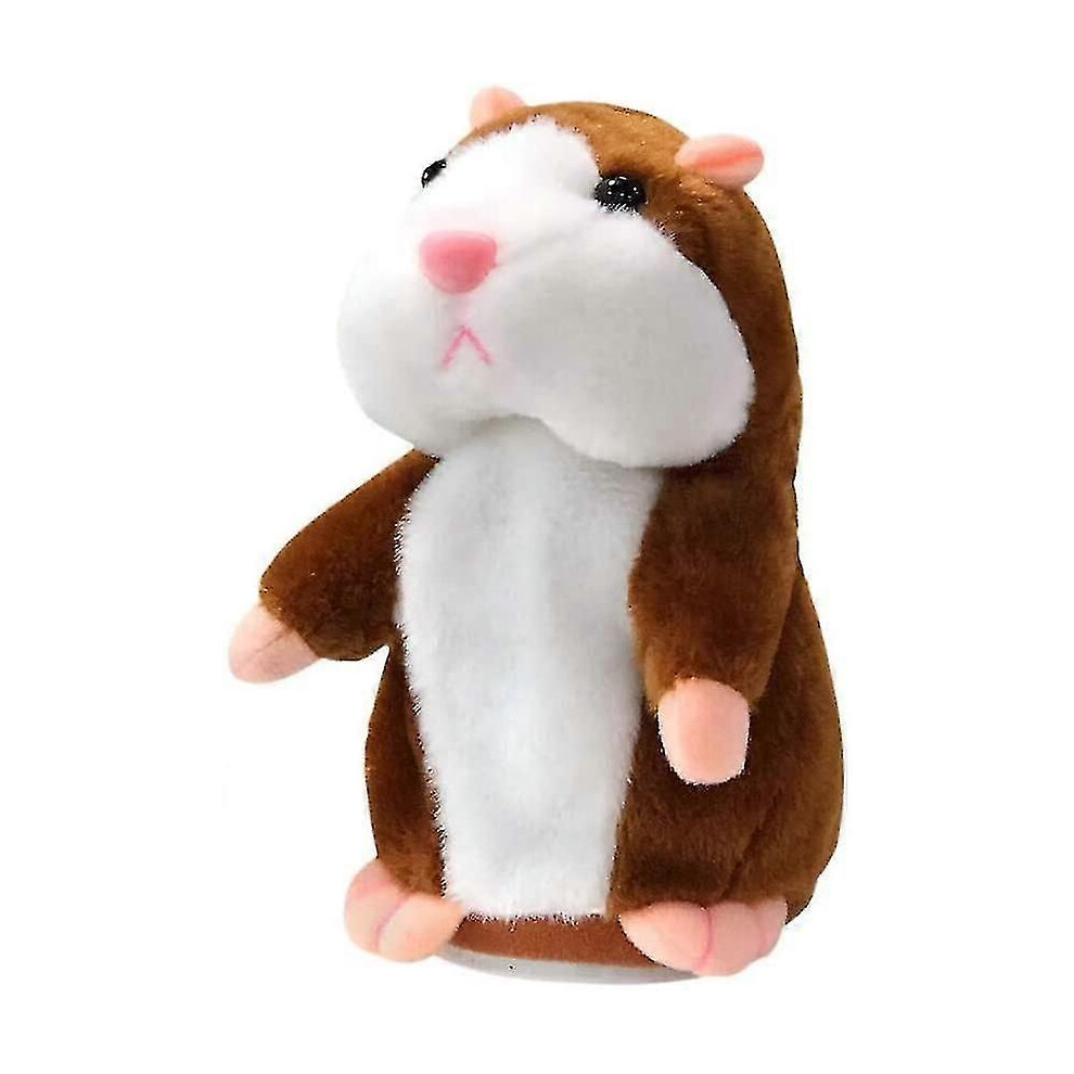 Kikidex (Brown, One Size) Talking Hamster Plush Toy Repeat What You Say Funny Kids Stuffed Interactive Toy