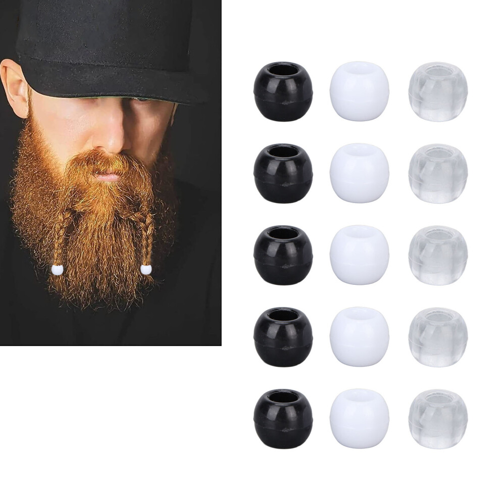 White 100Pcs Plastic Hair Dreadlocks Beads Assorted Colors Hair Braiding Accessories