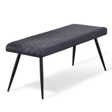 Dining Room Bench Long Seating Chair PU Dark Grey