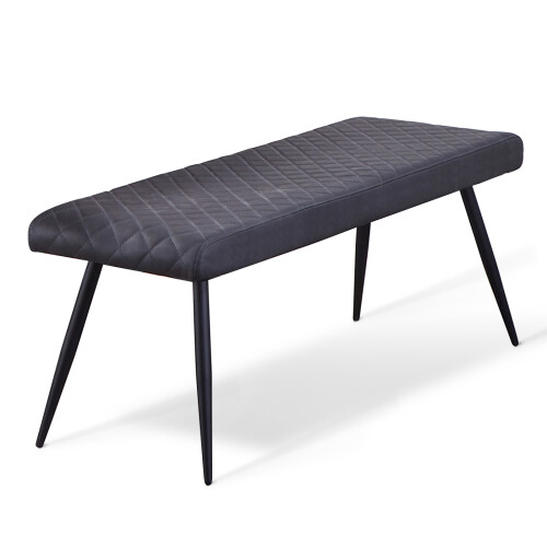 AINPECCA Dining Room Bench Long Seating Chair PU Dark Grey