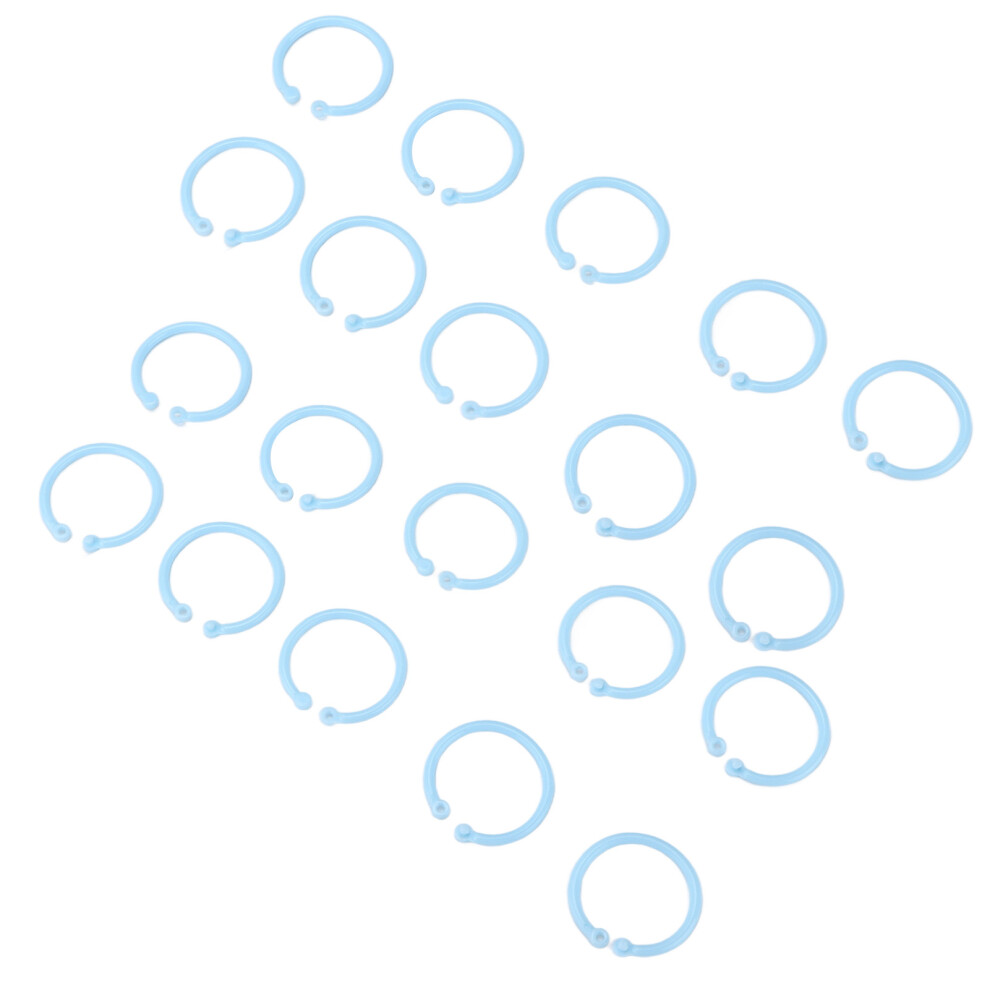 Flexible 20Pcs 30mm Plastic Book Rings for Files Cards Loose Leaf Paper Blue-image-OPC-PMR5B6T-NEW