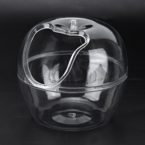 Mini Transparent Hamster Sand Bathtub Apple Shape Dual Use Plastic 2