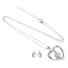 1Set Schmuck Set Halskette Ohrringe Metall Silber