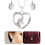 1Set Schmuck Set Halskette Ohrringe Metall Silber 7