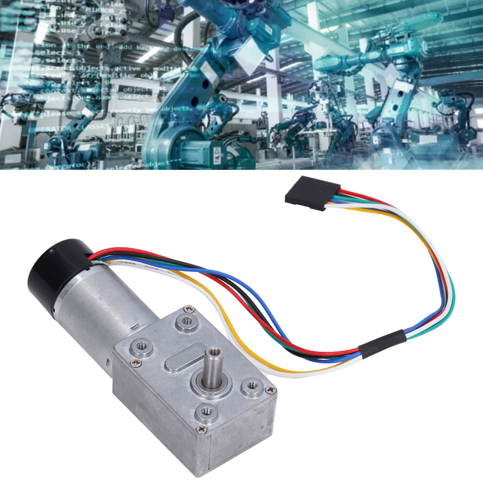High Torsion Worm Gear Motor 150Rpm Dc12v Self Locking Metal Encoder 7621357958320