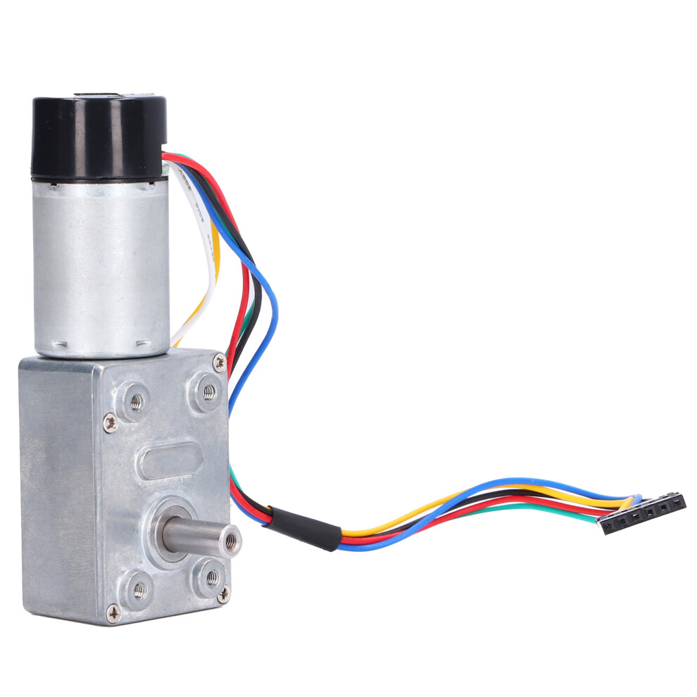 High Torsion Worm Gear Motor 12V Dc 30Rpm Metal Self Locking Encoder 7891357958297