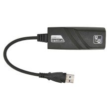 1000Mbps Ethernet Adapter USB 3.0 Wired Gigabit Card Black