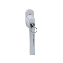 (As show, One size) Window Handle Child Safety Window Handle Lockable White Aluminum Balcony Door Handle with Lock, 4x