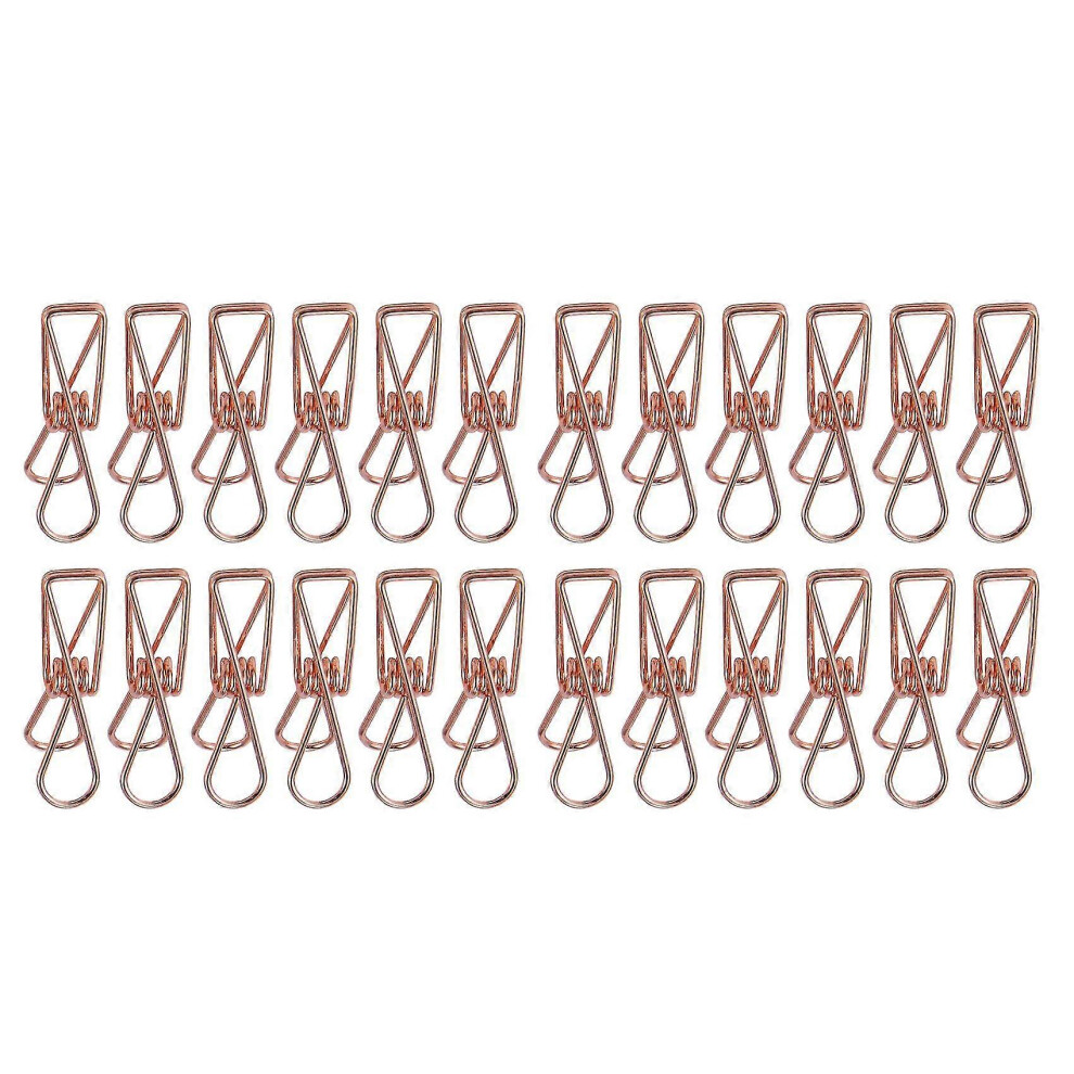Kikidex (As Show, One Size) Pack Of 25 Rose Gold Small Metal Clips - Multi- Clothesline Utility Clips
