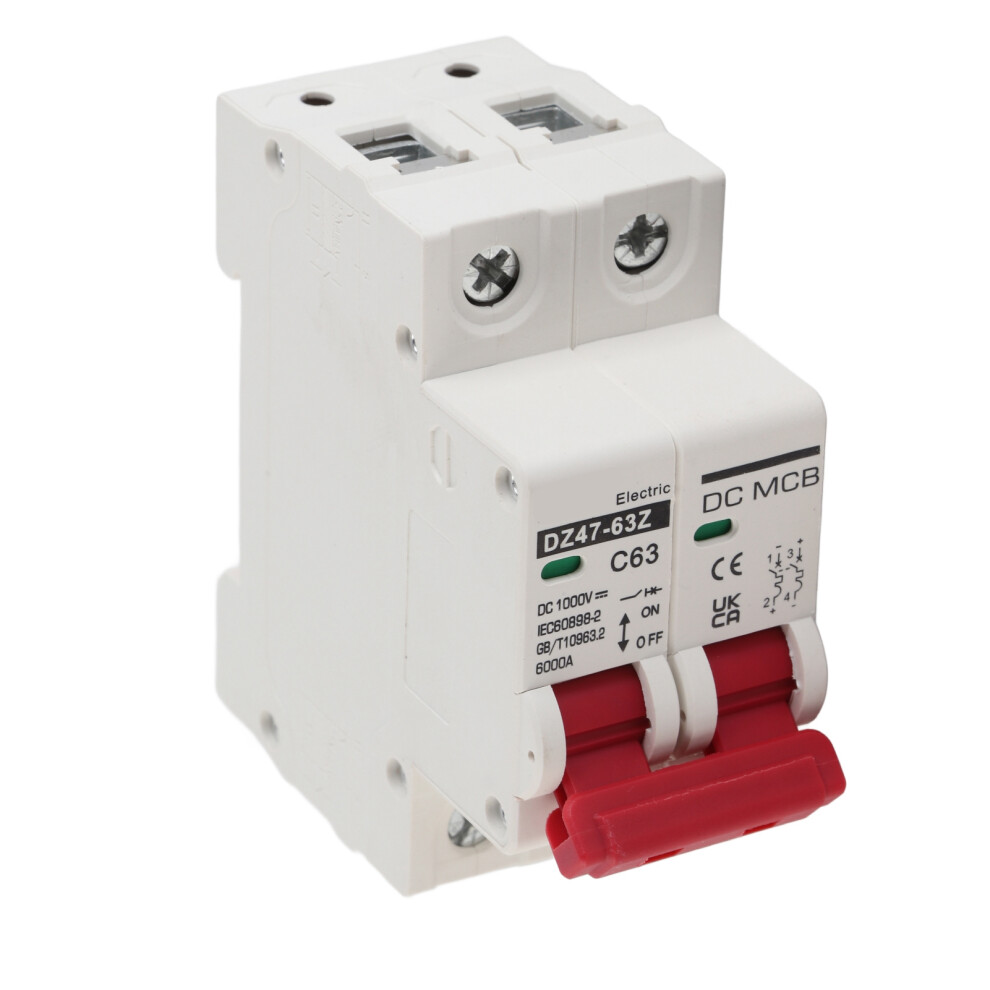 Dc 1000V 2P Circuit Breaker 6000A Low Voltage 63A Din Rail Mount Heavy Duty 5041357960529