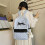Lässiger Tagesrucksack 2025, Preppy-Tasche, einfache-Hellblau 6