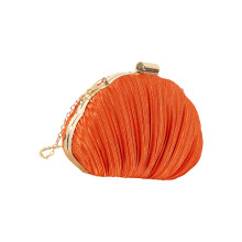 Seashells Clutches Purses for Women Evening Bag Pleated-Orange